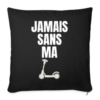 Jamais sans ma trottinette - Housse de coussin décorative 45 x 45 cm - noir - Devant