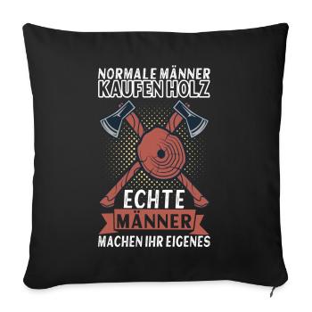 Holzfäller Forstarbeiter Waldarbeiter - Sofakissenbezug 45 x 45 cm - Schwarz - Vorne