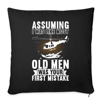 Helicopter Pilot - Sofa pillowcase 17,3'' x 17,3'' (45 x 45 cm) - black - Front