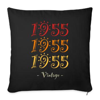1955 vintage - Sofa pillowcase 17,3'' x 17,3'' (45 x 45 cm) - black - Front