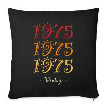 1975 vintage - Sofa pillowcase 17,3'' x 17,3'' (45 x 45 cm) - black - Front