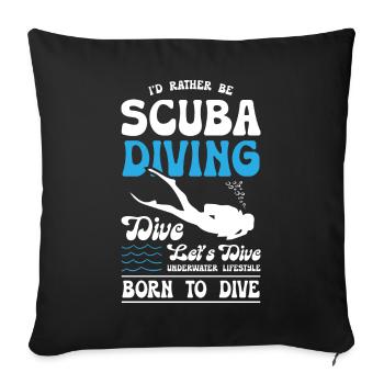 Born To Dive - Sofa pillowcase 17,3'' x 17,3'' (45 x 45 cm) - black - Front