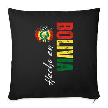 Made in Bolivia, Bolivian pride - Sofa pillowcase 17,3'' x 17,3'' (45 x 45 cm) - black - Front