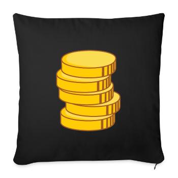 Geld - Sofakissenbezug 45 x 45 cm - Schwarz - Vorne