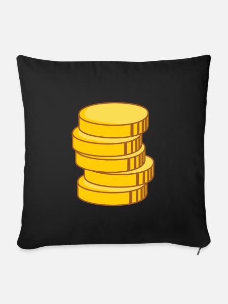 Geld - Sofakissenbezug 45 x 45 cm - Schwarz