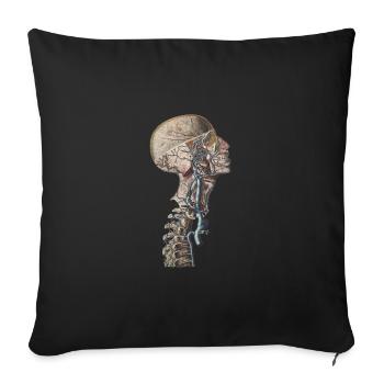 Anatomie Skelett Medizin Bones Neck Skull - Sofakissenbezug 45 x 45 cm - Schwarz - Vorne