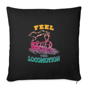 Sentez la locomotion - Locomotives à vapeur 2 locomotives à vapeur - Housse de coussin décorative 45 x 45 cm - noir - Devant