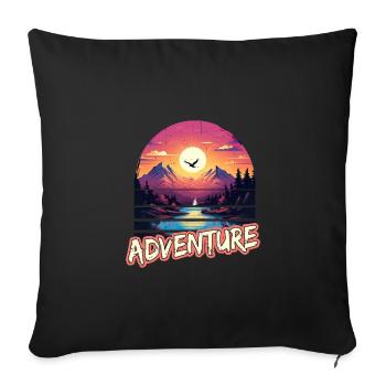 Abenteuer Wandern Wanderung für eine Wanderer - Sofakissenbezug 45 x 45 cm - Schwarz - Vorne