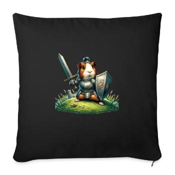 Knight Guinea Pig Tiny Castle Defender - Sofakissenbezug 45 x 45 cm - Schwarz - Vorne
