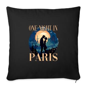 Paris Eiffelturm Honeymoon Hochzeitsreise - Sofakissenbezug 45 x 45 cm - Schwarz - Vorne