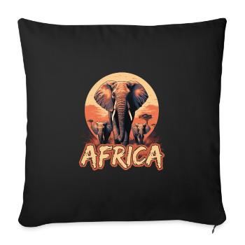 Elefant Afrika Safari - Sofakissenbezug 45 x 45 cm - Schwarz - Vorne