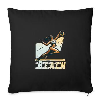 Beach Volleyball - Sofakissenbezug 45 x 45 cm - Schwarz - Vorne