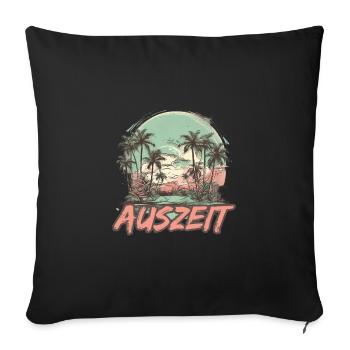 Auszeit Urlaub Strand - Sofakissenbezug 45 x 45 cm - Schwarz - Vorne
