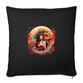 Japan Tradition Japanisch Kultur Frau - Sofakissenbezug 45 x 45 cm - Schwarz - Vorne