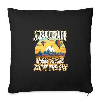 Albuquerque Ballon New Mexico Heißluftballon - Sofakissenbezug 45 x 45 cm - Schwarz - Vorne