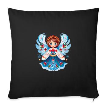 Russische Tradition Weihnachten - Sofakissenbezug 45 x 45 cm - Schwarz - Vorne