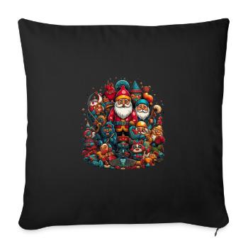 Russische Tradition Weihnachten - Sofakissenbezug 45 x 45 cm - Schwarz - Vorne
