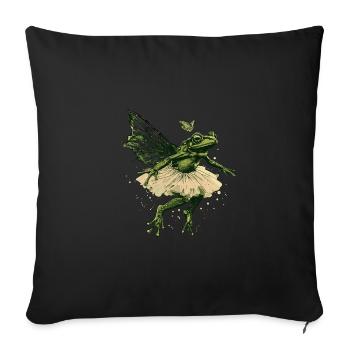 Ballett Frosch Märchen Amphibie Fantasie Tier - Sofakissenbezug 45 x 45 cm - Schwarz - Vorne