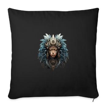 Göttin Stammeshäuptling Kopfschmuck - Sofakissenbezug 45 x 45 cm - Schwarz - Vorne