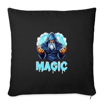 Fantasy Zauberer Magie Mystischer Zauberer - Sofakissenbezug 45 x 45 cm - Schwarz - Vorne