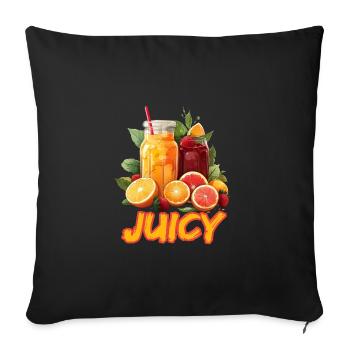 Frische Zitrusfrüchte Saftige Sommerfrüchte - Sofakissenbezug 45 x 45 cm - Schwarz - Vorne