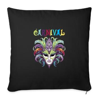 Fasching Karneval Venezianische Maske - Sofakissenbezug 45 x 45 cm - Schwarz - Vorne
