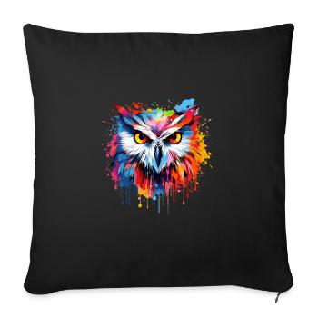 Eule Abstrakte Kunst Künstlerischer Vogel - Sofakissenbezug 45 x 45 cm - Schwarz - Vorne