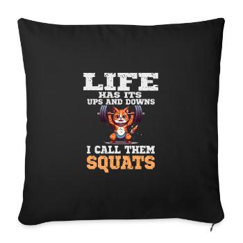 Lustige Katze Squat Gym Workout Fitness für - Sofakissenbezug 45 x 45 cm - Schwarz - Vorne
