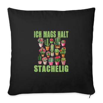 Ich mags halt stachelig - Sofakissenbezug 45 x 45 cm - Schwarz - Vorne