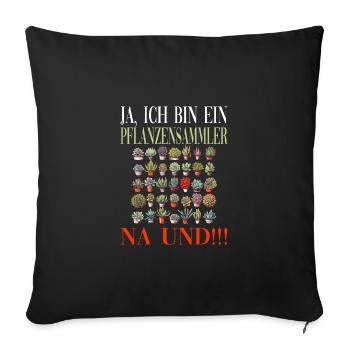 Sukkulenten Pflanzensammler Botanik - Sofakissenbezug 45 x 45 cm - Schwarz - Vorne