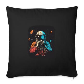 Astronaut Fotograf im Retro-Stil für Fotograf - Sofakissenbezug 45 x 45 cm - Schwarz - Vorne