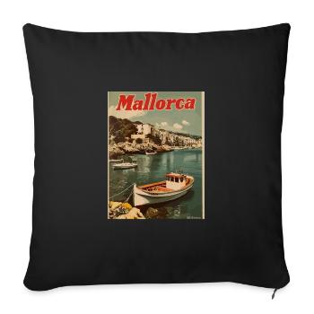 Vintage Mallorca Reise Spanien Insel - Sofakissenbezug 45 x 45 cm - Schwarz - Vorne