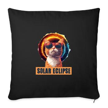 Sonnenfinsternis Katze - Sofakissenbezug 45 x 45 cm - Schwarz - Vorne