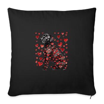 Cane Corso Hund mit Herzen für Cane Corso - Sofakissenbezug 45 x 45 cm - Schwarz - Vorne