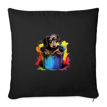 Dackel Hund für einen Hundebesitzer Dackel - Sofakissenbezug 45 x 45 cm - Schwarz - Vorne