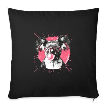 Koala mit Sonnenbrille Bubblegum für einen - Sofakissenbezug 45 x 45 cm - Schwarz - Vorne