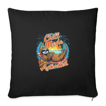 Chill-Modus Aktiviert Faultier Hängematte Strand - Sofakissenbezug 45 x 45 cm - Schwarz - Vorne