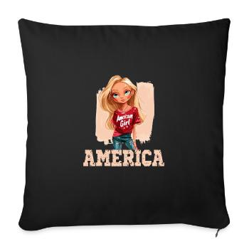 Patriotisches Amerikanisches Mädchen USA für - Sofakissenbezug 45 x 45 cm - Schwarz - Vorne