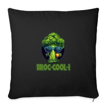 Summer Vibes Cooler Brokkoli mit Sonnenbrille - Sofakissenbezug 45 x 45 cm - Schwarz - Vorne