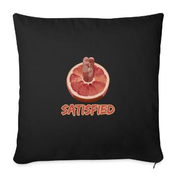 Grapefruit Finger Flutsch Anspielung Befriedigung - Sofakissenbezug 45 x 45 cm - Schwarz - Vorne