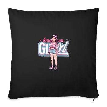 Patriotisches Amerikanisches Mädchen USA für - Sofakissenbezug 45 x 45 cm - Schwarz - Vorne