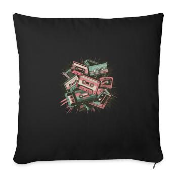 80s Retro Cassette Classic Cassette Tape für 80s - Sofakissenbezug 45 x 45 cm - Schwarz - Vorne