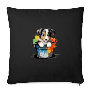 Border Collie Hund Hunderasse - Sofakissenbezug 45 x 45 cm - Schwarz - Vorne