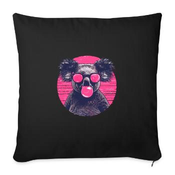 Koala mit Sonnenbrille Bubblegum für einen - Sofakissenbezug 45 x 45 cm - Schwarz - Vorne