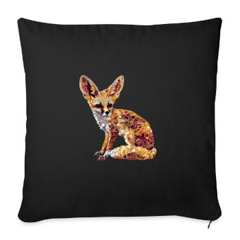 Fennek Wüste Fuchs Geometrischer Fuchs Kunstwerk - Sofakissenbezug 45 x 45 cm - Schwarz - Vorne