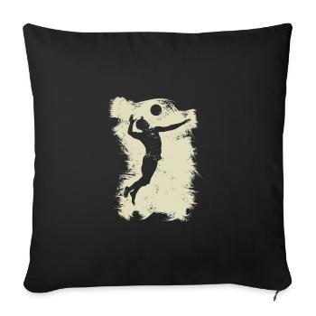 Volleyball Beach Grunge Vintage - Sofa pillowcase 17,3'' x 17,3'' (45 x 45 cm) - black - Front