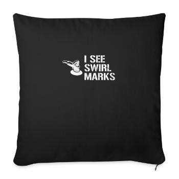 Je vois des marques tourbillonnantes, détaillant automatiquement - Housse de coussin décorative 45 x 45 cm - noir - Devant