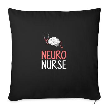 Neuro Infirmière, neurosciences cérébrales en neurologie - Housse de coussin décorative 45 x 45 cm - noir - Devant