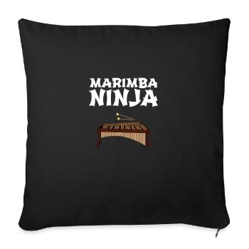 marimba ninja, marimba - Sofa pillowcase 17,3'' x 17,3'' (45 x 45 cm) - black - Front