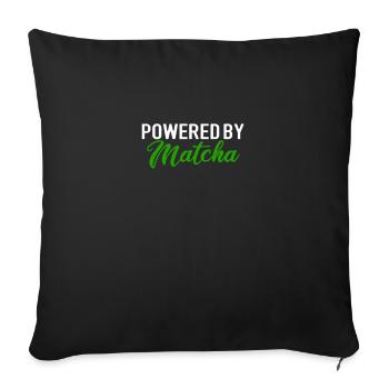 powered by matcha, matcha - Sofa pillowcase 17,3'' x 17,3'' (45 x 45 cm) - black - Front